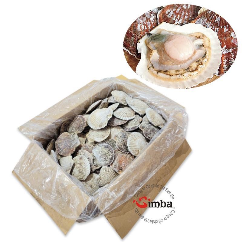 冷凍ホタテ殻付き 北海道県 (5-7個/kg) [冷凍]