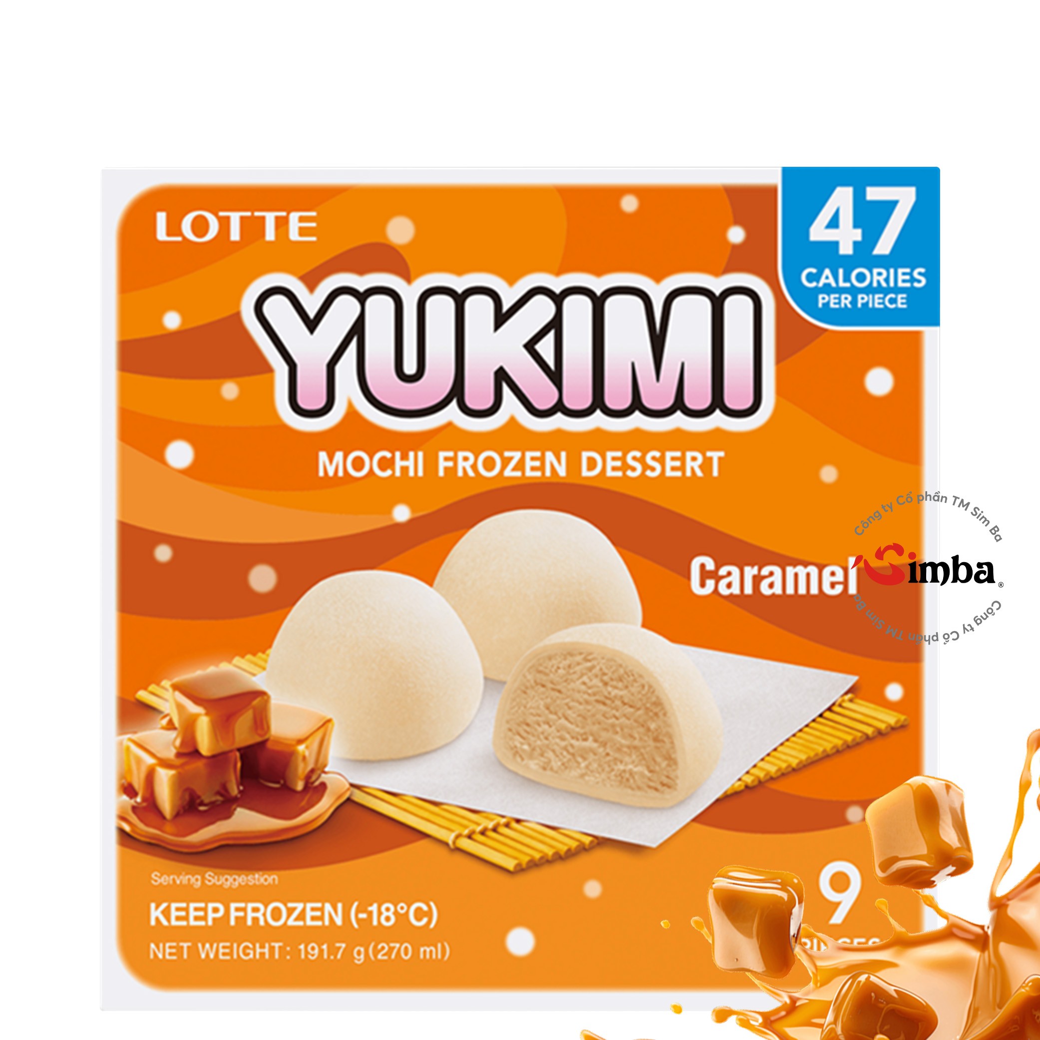 Yukimi Daifuku Mini Caramel Flavored Ice Cream {Lotte} - (9 pieces